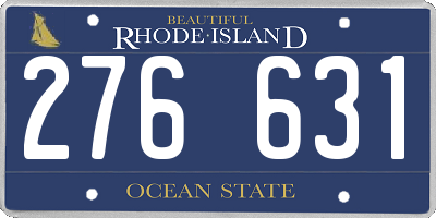 RI license plate 276631