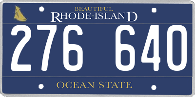 RI license plate 276640
