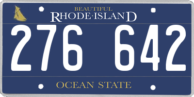 RI license plate 276642