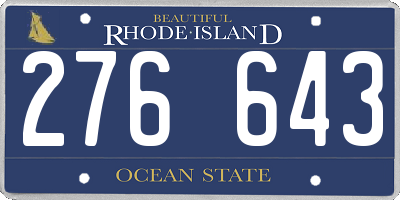 RI license plate 276643
