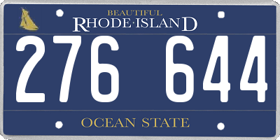 RI license plate 276644
