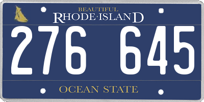 RI license plate 276645