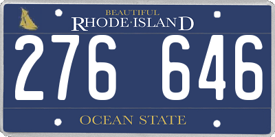RI license plate 276646