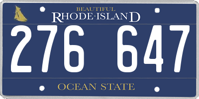 RI license plate 276647