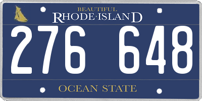RI license plate 276648