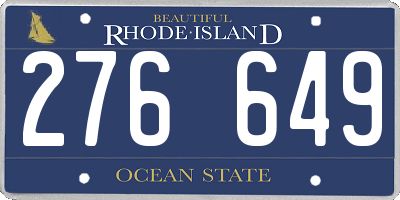 RI license plate 276649