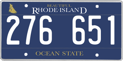 RI license plate 276651