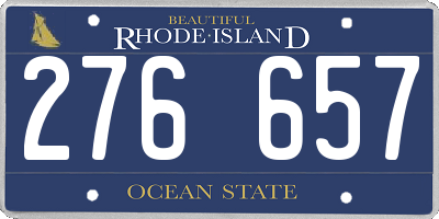 RI license plate 276657