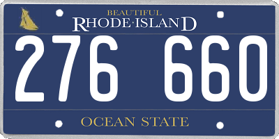 RI license plate 276660