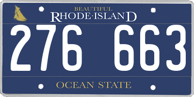 RI license plate 276663