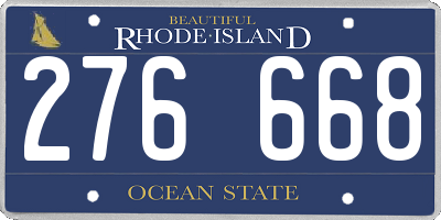 RI license plate 276668