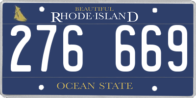 RI license plate 276669