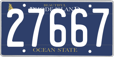 RI license plate 27667