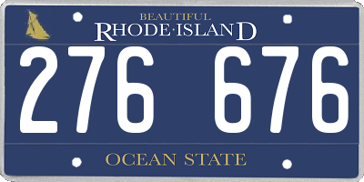 RI license plate 276676