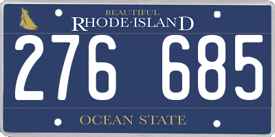 RI license plate 276685