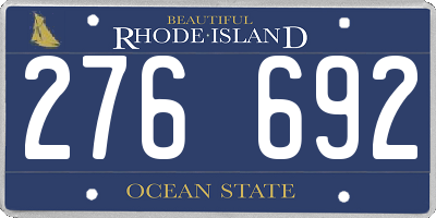 RI license plate 276692