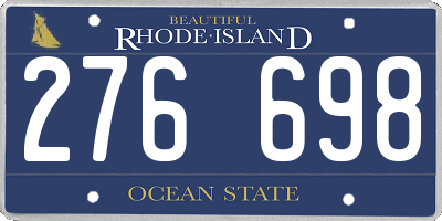 RI license plate 276698