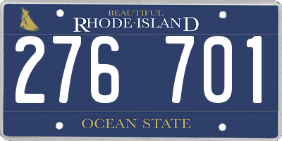 RI license plate 276701