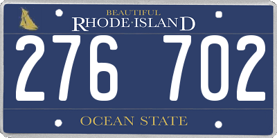 RI license plate 276702