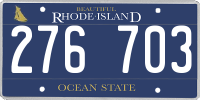RI license plate 276703