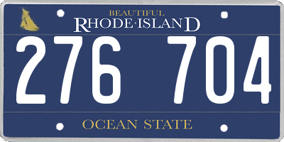 RI license plate 276704