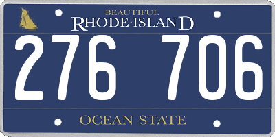 RI license plate 276706