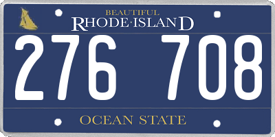 RI license plate 276708