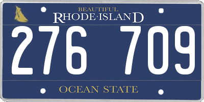 RI license plate 276709