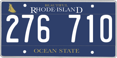 RI license plate 276710
