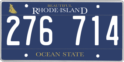 RI license plate 276714