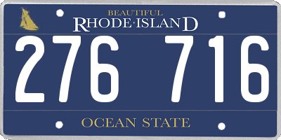 RI license plate 276716