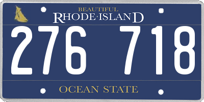 RI license plate 276718