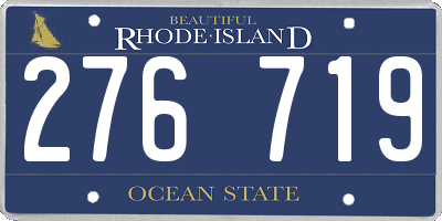 RI license plate 276719