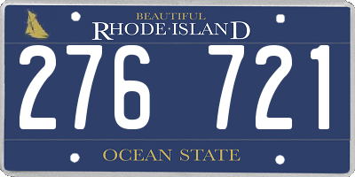 RI license plate 276721