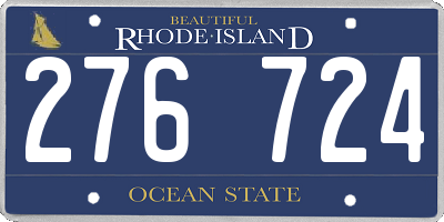 RI license plate 276724