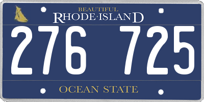 RI license plate 276725