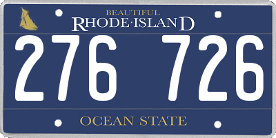 RI license plate 276726