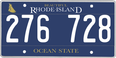 RI license plate 276728