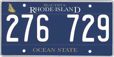 RI license plate 276729