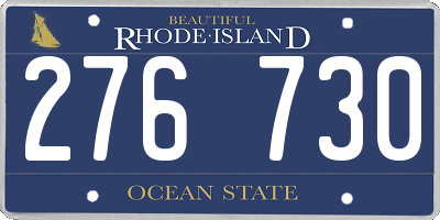 RI license plate 276730