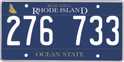 RI license plate 276733