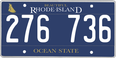 RI license plate 276736
