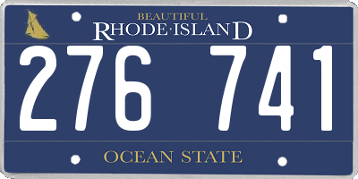 RI license plate 276741