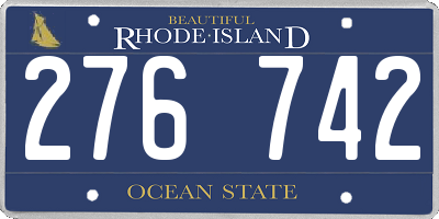 RI license plate 276742