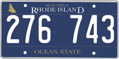 RI license plate 276743