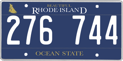 RI license plate 276744