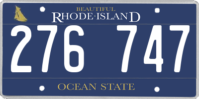 RI license plate 276747