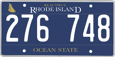 RI license plate 276748