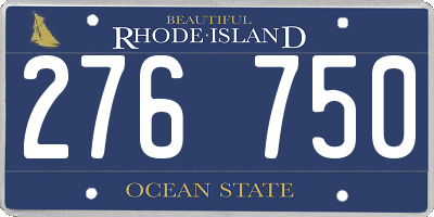 RI license plate 276750