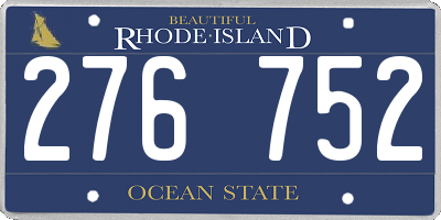 RI license plate 276752